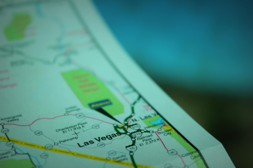 A map highlighting popular burger spots in Las Vegas during events — Las Vegas burger deals events