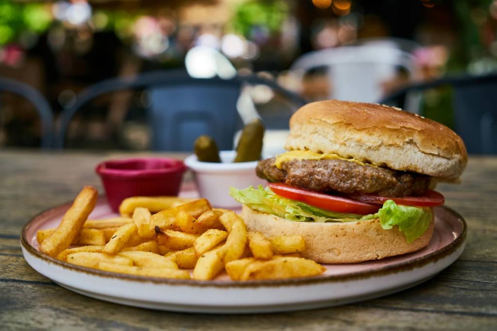 A mouth-watering classic burger served with fries at a popular Las Vegas restaurant. — classic burgers Las Vegas