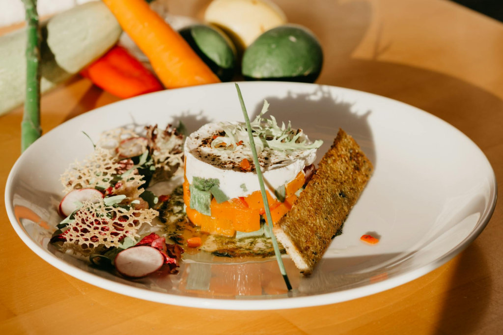 A vibrant shot of the Gourmet Veggie Delight showcasing colorful vegetables — best burgers in Las Vegas