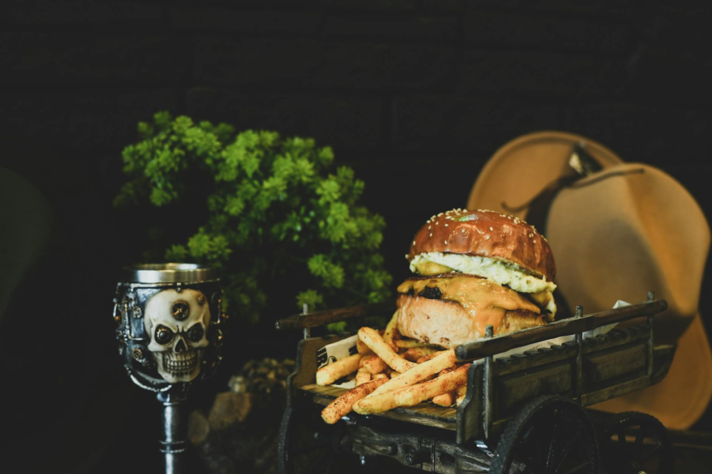 The fancy burger served at Holsteins, showcasing its unique ingredients. — gourmet burgers Las Vegas