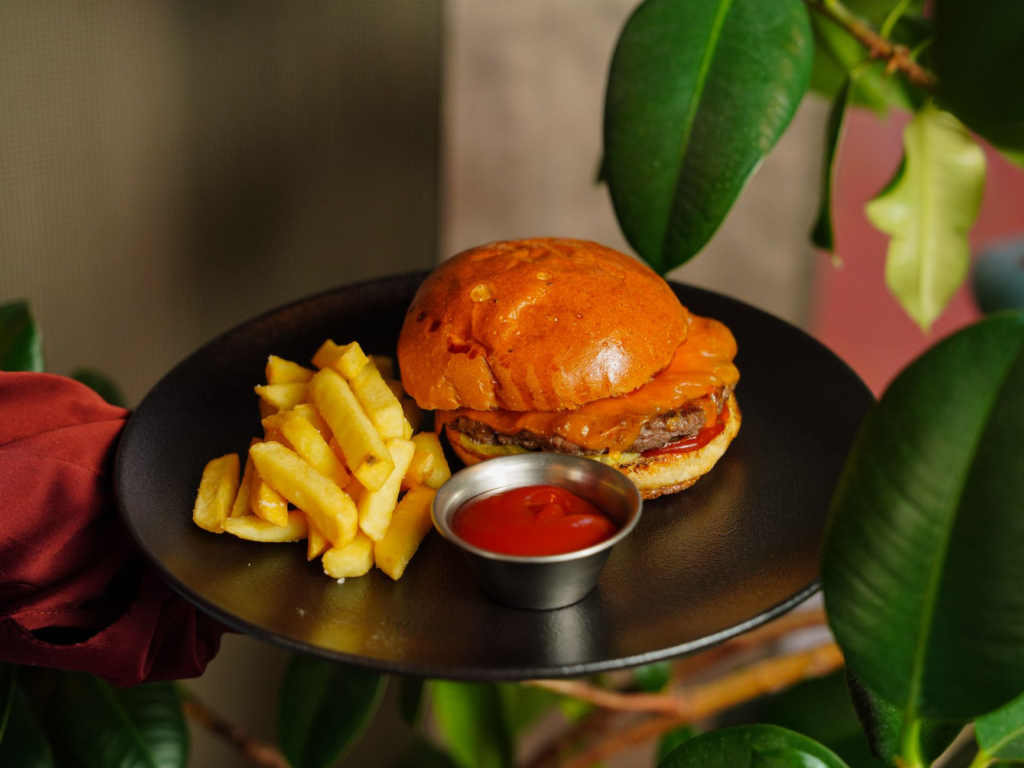 A delicious cheeseburger with a side of fries, perfect for kids. — family-friendly burgers Las Vegas