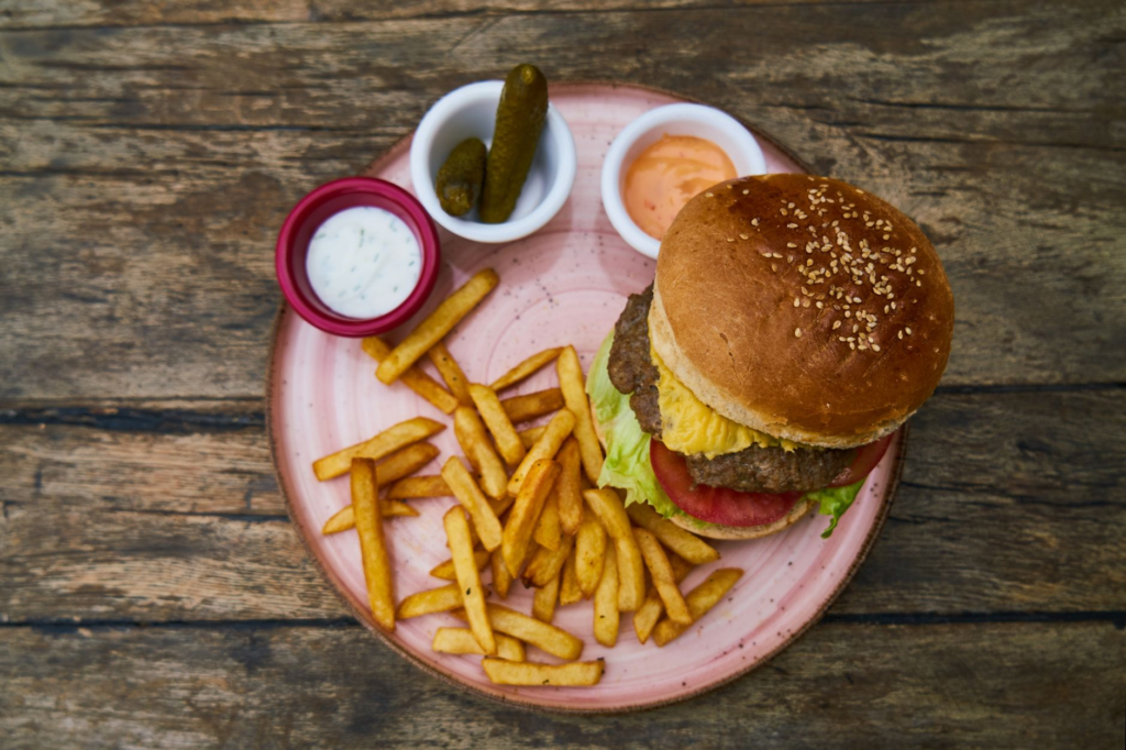 A luxury burger topped with unique ingredients like truffle aioli and foie gras. — gourmet burgers Las Vegas
