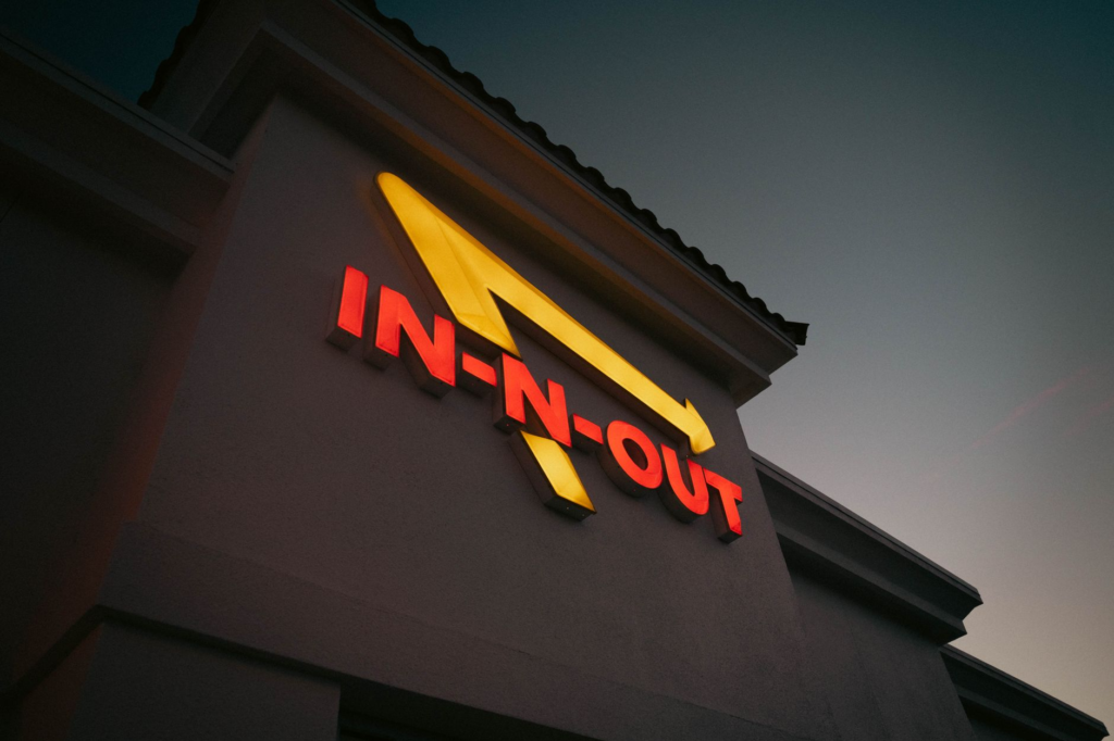 A vibrant storefront of a local burger franchise in Las Vegas. — burger chains Las Vegas