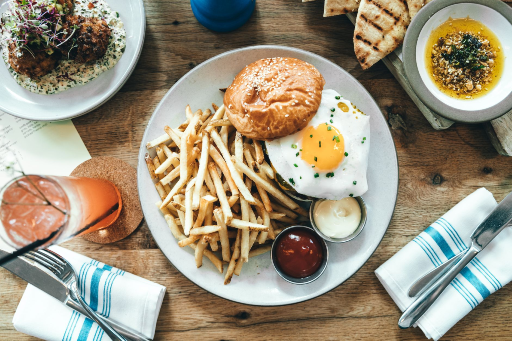 A beautifully plated gourmet burger from a local Las Vegas diner. — local burger spots Las Vegas