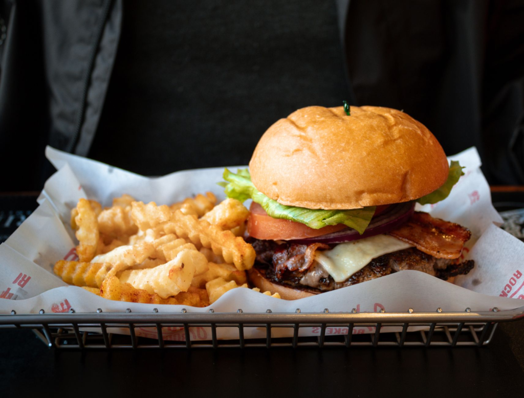 A close-up shot of a signature burger from a local Las Vegas favorite. — burger joints Las Vegas Strip