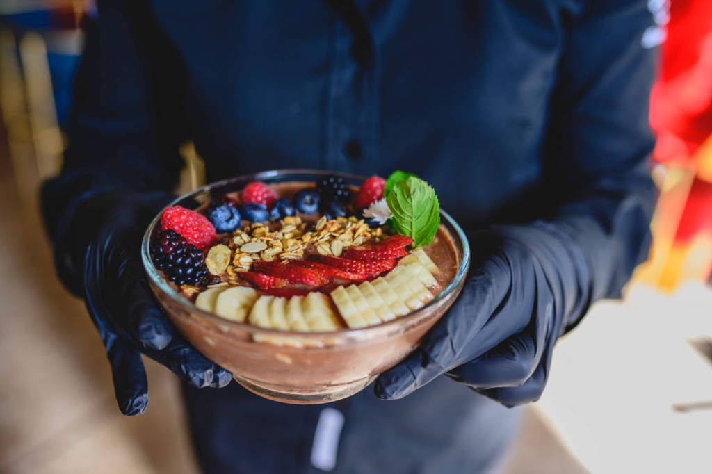 A colorful vegan dessert that complements a meal at one of the best vegan spots in Las Vegas. — vegan burgers Las Vegas