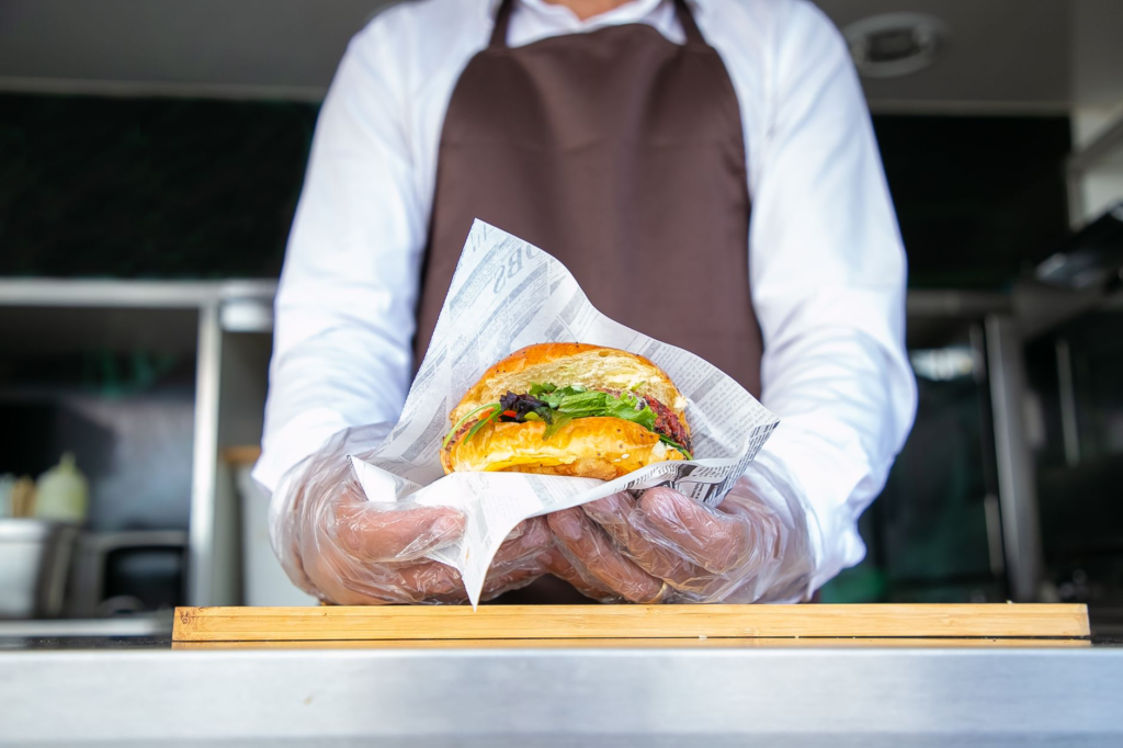 A gourmet burger served at a trendy Las Vegas eatery. — history of burgers Las Vegas