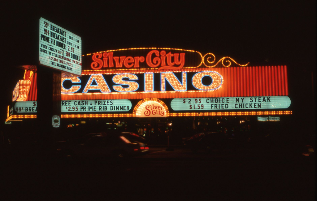 A vintage photo of a classic burger restaurant in Las Vegas. — history of burgers Las Vegas