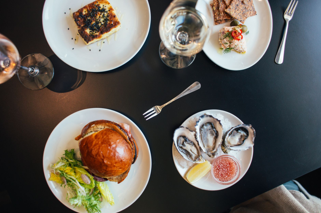 An elegant dining setting showcasing fine dining burgers — gourmet burgers in Las Vegas