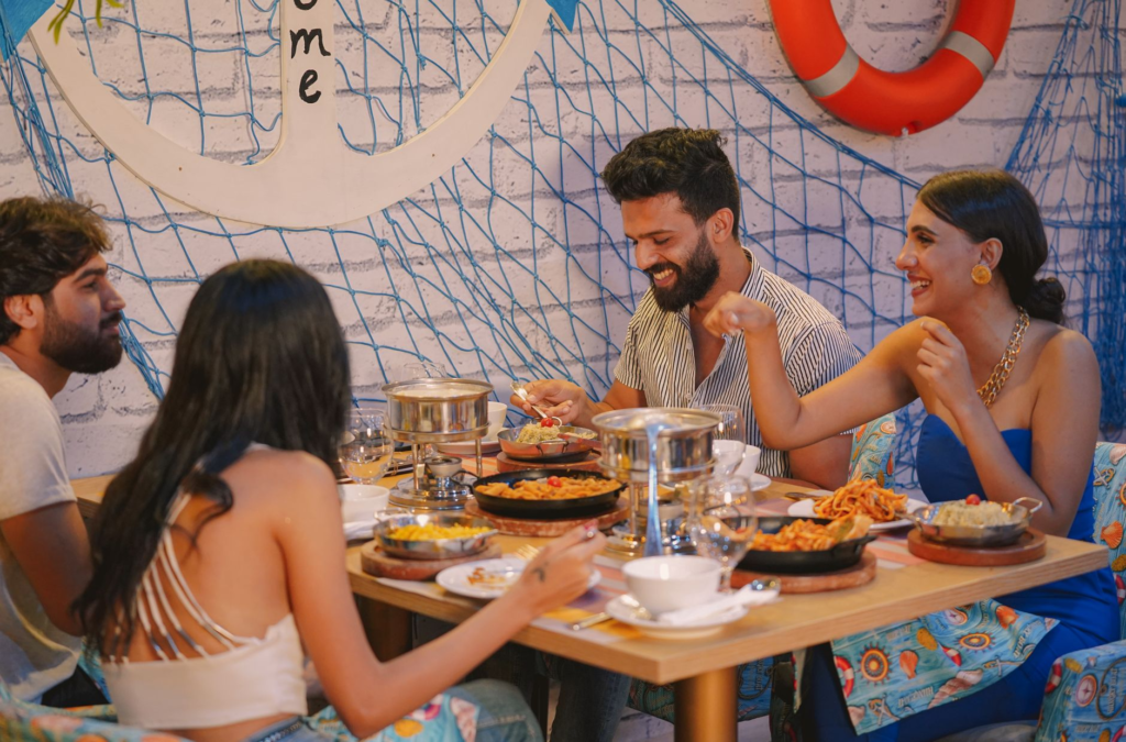 Kids laughing and enjoying their meals in a restaurant setting. — family-friendly burgers Las Vegas